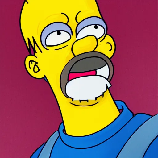 portrait painting of homer simpson, art by akira | Stable Diffusion ...