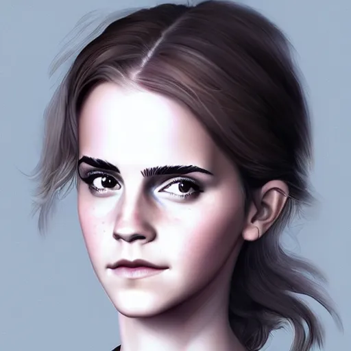 Prompt: Character Portrait of Emma Watson, Charlie Bowater art style, digital, fantasy, portrait,