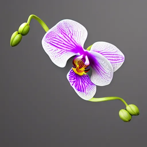 Prompt: an orchid in the style of Zaha Hadid