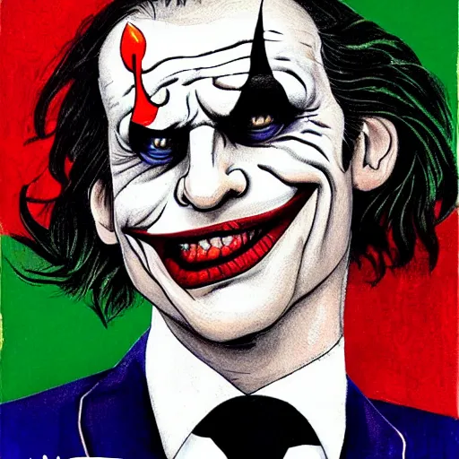 Image similar to [portrait of Macron as the Joker]