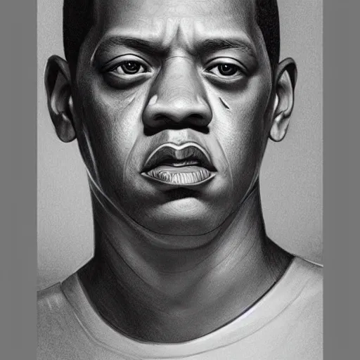 Image similar to jay z, 3 d character art, wearing basketball jersey, cinematic lighting symmetrical facial features, from arknights, hyper realistic, 4 k, rule of thirds, extreme detail, detailed drawing, trending artstation, realistic lighting, by alphonse mucha, greg rutkowski, short neck