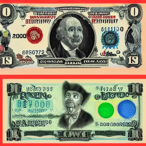 Prompt: The money of clowns banknote, photo realistic, highly-detailed, award-winning