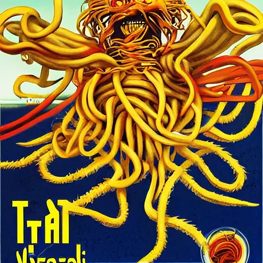 Pointer Borgmester pouch attack of the flying spaghetti monster, movie art | Stable Diffusion |  OpenArt