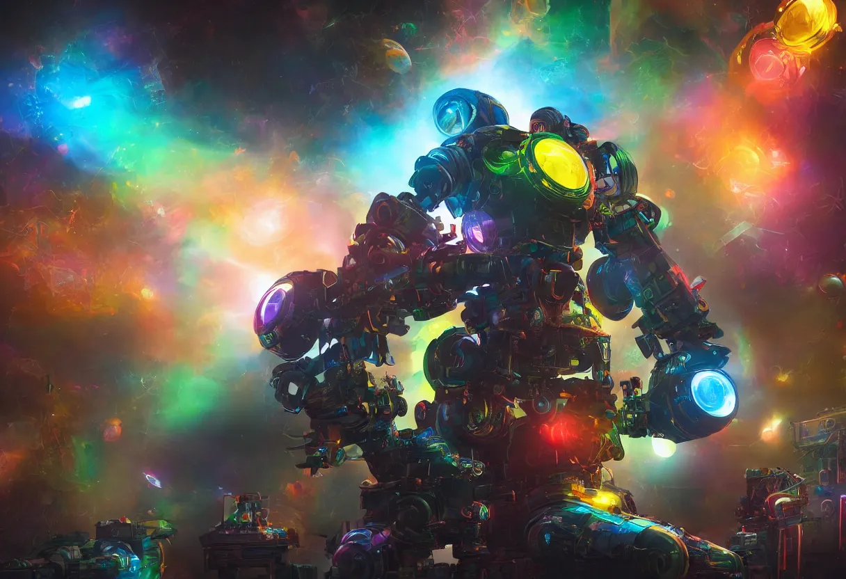 Image similar to vivid colors, spectrum, robot, drama, high quality, vray, cg, crazy, space