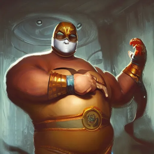 Image similar to a insanely detailed painting of a slightly overweight masked superhero wearing a tight fitting costume, staring at the computer nervously clicking on the mouse in the style of peter mohrbacher, dramatic lighting and composition, trending on artstation, concept art, comic book