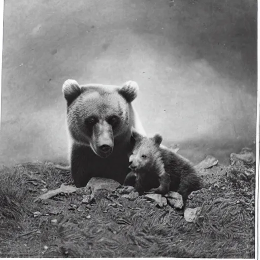 Image similar to the earliest known photograph of the bear helping hand, Colorado 1929