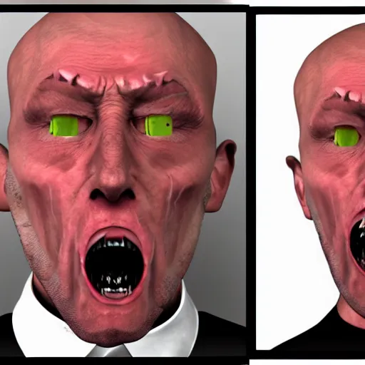 Image similar to psychopath face, full detailed, criminal, angry face