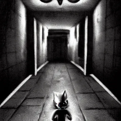 Image similar to sonic the hedgehog, creepy, horror, off - putting, dark, hallway, photo, paranormal