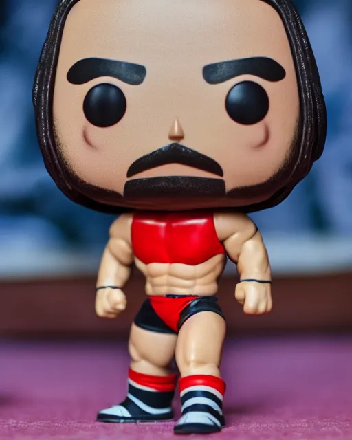 Image similar to wrestler Funko Pop. Photographic, photography