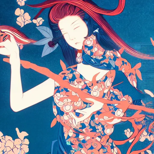 Image similar to james jean style, utagawa kunisada style, vfx art, unreal engine render, claymation style, colourful, volumetric light, digital painting, digital illustration, dramatic light,