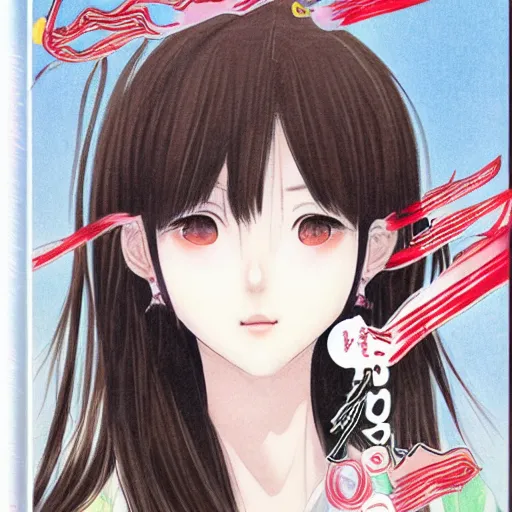 Prompt: korean girl manga cover, hardcover, realistic, very detailed, perfectly drawn