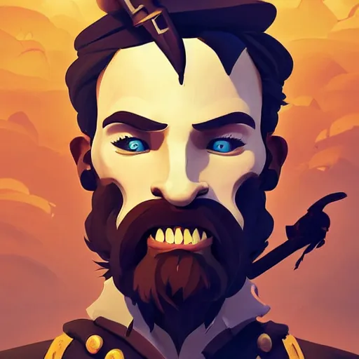 Image similar to painting jack the pirate on sea of thieves game avatar hero smooth face median photoshop filter cutout vector behance hd by jesper ejsing, by rhads, makoto shinkai and lois van baarle, ilya kuvshinov, rossdraws, illustration, art by ilya kuvshinov and gustav klimt