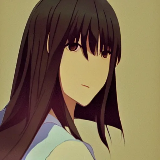 Image similar to a high detail portrait of high school girl by makoto sinkai, in simple background, by CLIP STADIO