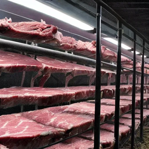 Image similar to meat chamber, the horrors of factory farming