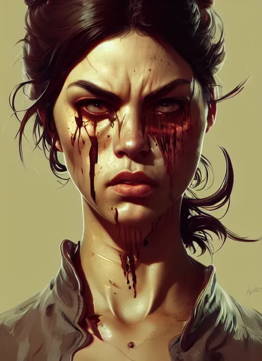 Image similar to violent criminal mugshot!!!, gangster, ugly, brutal, highly detailed, digital painting, artstation, concept art, wallpaper, smooth, sharp focus, illustration, art by artgerm and greg rutkowski and alphonse mucha