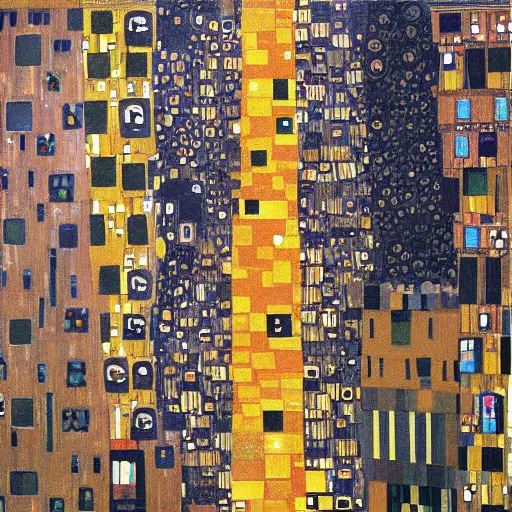 Image similar to downtown new york painting by klimt