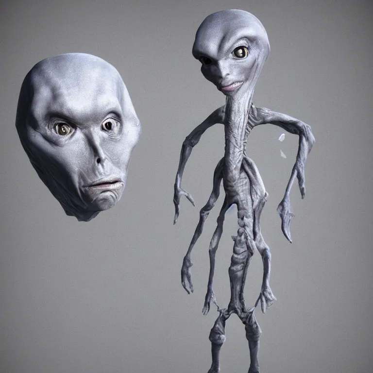 Prompt: A grey alien