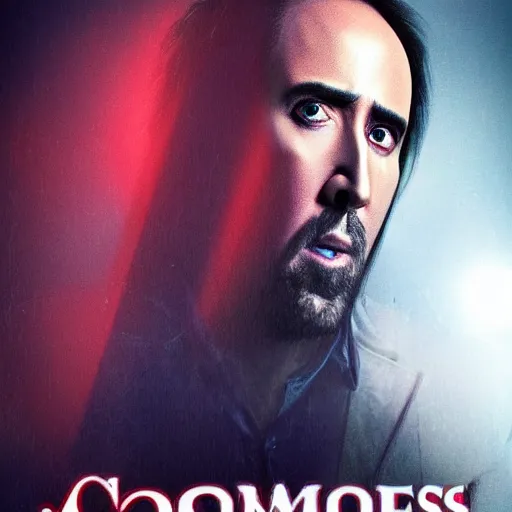 Prompt: Nicolas Cage as Morbius, It's morbin time, movie poster