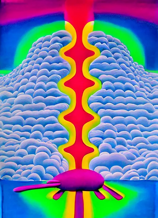 Image similar to apocalypse by shusei nagaoka, kaws, david rudnick, airbrush on canvas, pastell colours, cell shaded, 8 k,