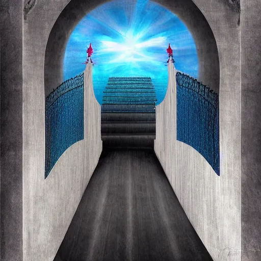 Image similar to the gates of heaven surreal abstract