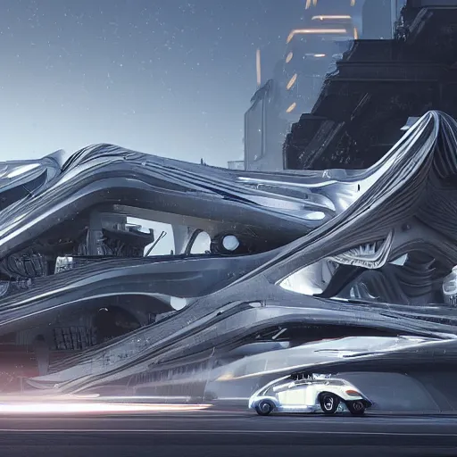 Image similar to sci-fi cars trucks motorcycles 50% of canvas in center and wall near structure on the coronation of napoleon and digital billboard photogrammetry point cloud in the middle and everything in style of zaha hadid and suprematism forms unreal engine 5 keyshot octane artstation trending blade runner 2049 colors lighting ultra high detail ultra photo realistic 8k 16k in plastic dark tilt shift