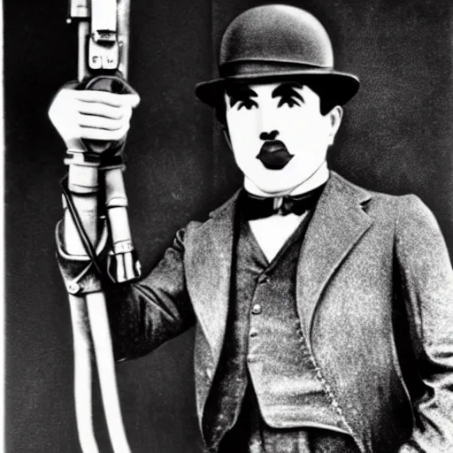 Image similar to Charlie Chaplin as terminator