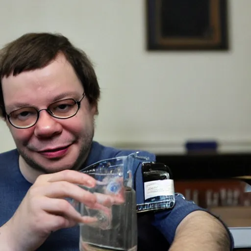 Image similar to sergey mavrodi drink his hand