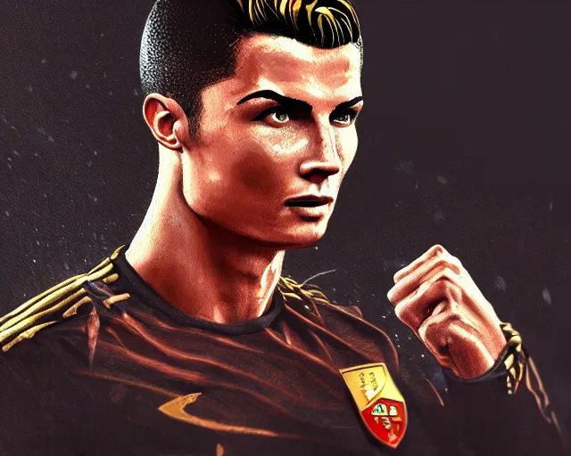 Image similar to A strong magician who looks like cristiano ronaldo, fantasy art, in the style of tony start, illustration, epic, fantasy, intricate, elgant, highly detailed, digital painting, artstation, concept art, smooth, sharp focus