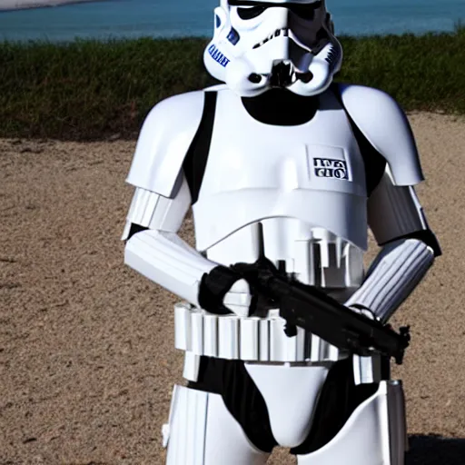 Image similar to stormtrooper wearing a bikini