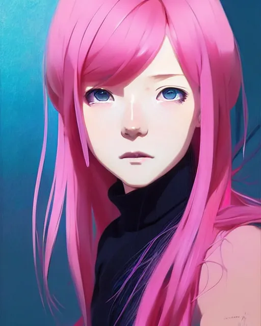 Image similar to cute girl with pink hair | | very very anime!!!, fine - face, audrey plaza, fine details. anime. realistic shaded lighting poster by ilya kuvshinov katsuhiro otomo ghost - in - the - shell, magali villeneuve, artgerm, jeremy lipkin and michael garmash and rob rey