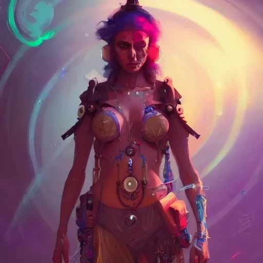Image similar to a portrait of a beautiful cybernetic gypsie, cyberpunk concept art by pete mohrbacher and wlop and artgerm and josan gonzales, digital art, highly detailed, intricate, sci-fi, sharp focus, Trending on Artstation HQ, deviantart, unreal engine 5, 4K UHD image