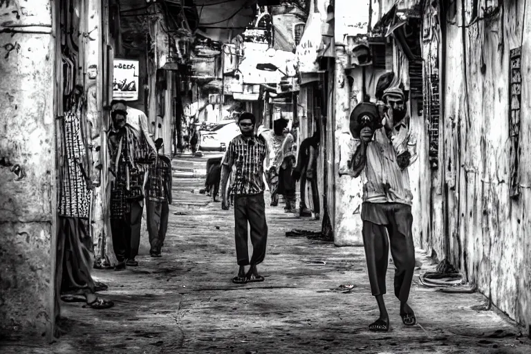 Prompt: street photography of Karachi, detailed, digital art, trending on ArtStation