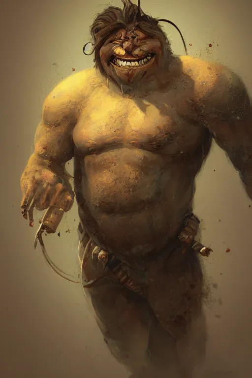 Prompt: a painting of a troll by johan egerkrans, artstation