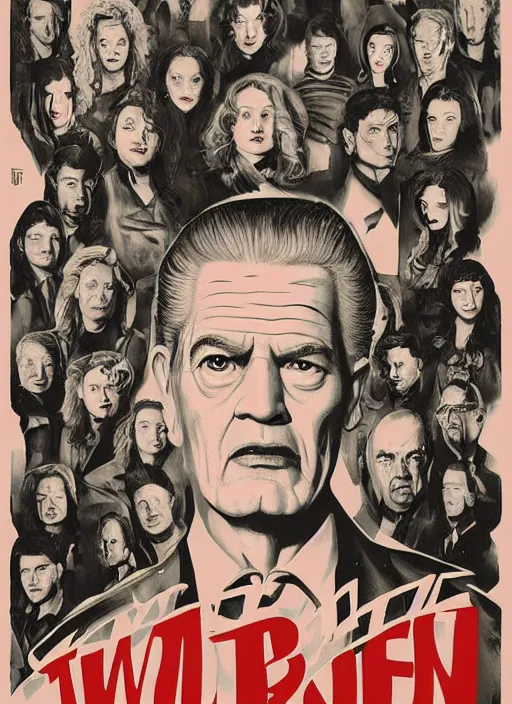 Image similar to twin peaks movie poster art by greg ruth