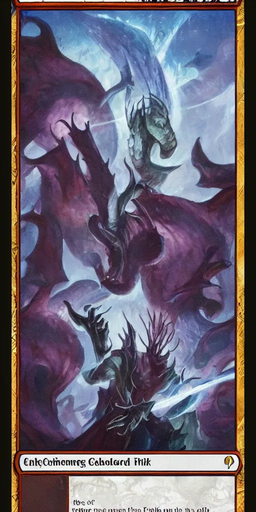 Image similar to Magic the gathering full card art, kozilek teacher of mathematics, eldrazi, the gatherer