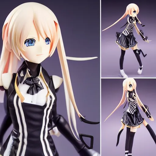 Image similar to High definition professional photograph of vocaloid figure, beautifully detailed and lights. Highly detailed and pretty face and eyes. Full-body shot, upper body