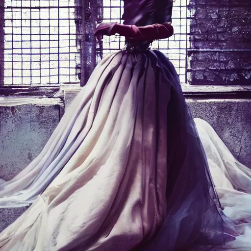 Image similar to gown made of 🪲 !! studio photo, street style, high fashion, backlit, Alexander mcqueen, Vivienne Westwood, Oscar De la Renta, Dior, magazine photo shoot, fantasy lut,