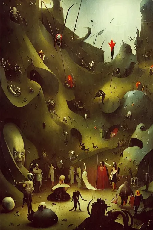 Image similar to hieronymus bosch, greg rutkowski, anna podedworna, painting of the x - men 1 9 9 0 s