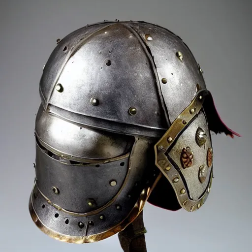 Image similar to A medieval armor helmet made for birds