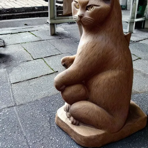 Image similar to a statue of a cute cat