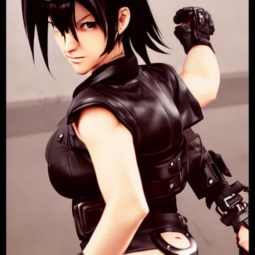 Prompt: “ tifa lockhart by yoji shinkawa ”