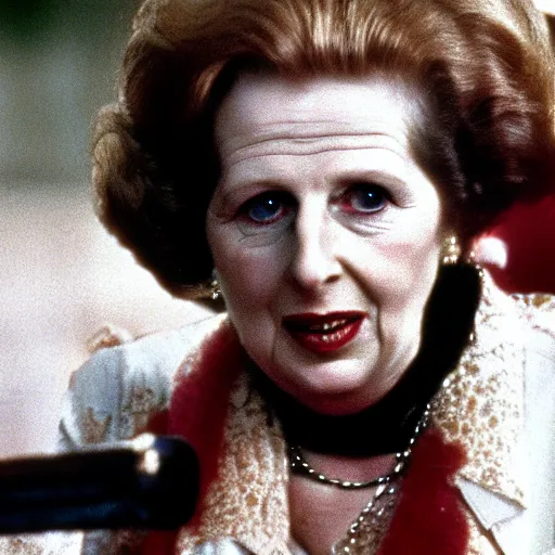 Prompt: Margaret Thatcher as Rambo in Rambo First Blood (1982)