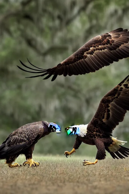 Image similar to eagle eat snake, in savannah, winning pulitzer award winning, captured by nikon d 8 5 0, bokeh, dynamic composition, and daniel berehulak and adnan abidi and preston gannaway, matt rainey, stephanie welsh, kyochi sawada