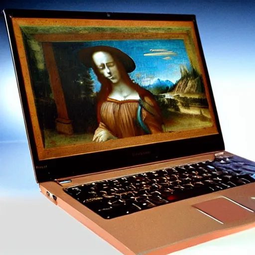 Image similar to “ a laptop computer by leonardo da vinci ”