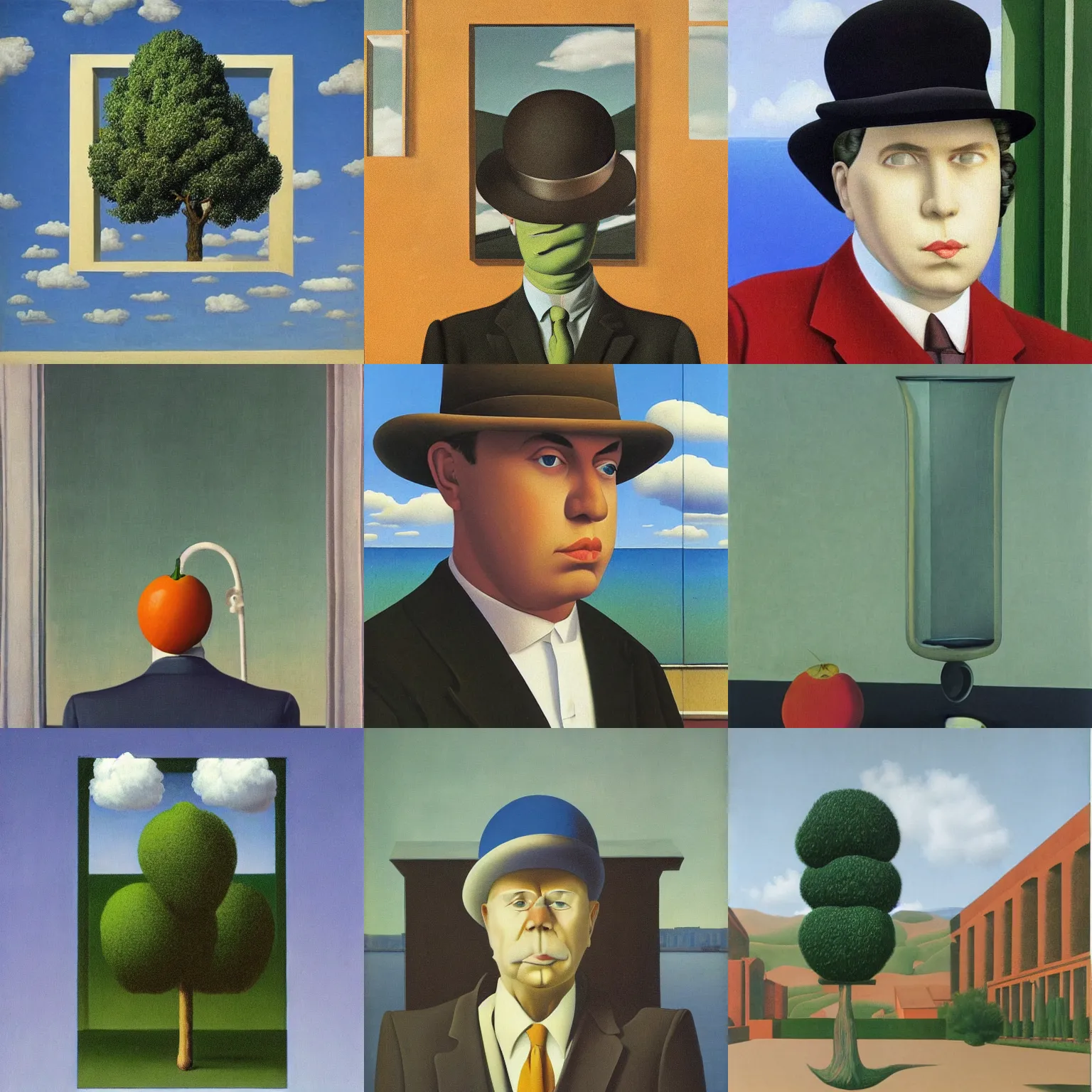 Prompt: Art by Rene Magritte