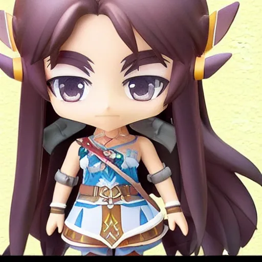 Image similar to beautiful water color concept art of face detailing cute girl in the style of nendoroid and Toon Zelda , anime style, close-up