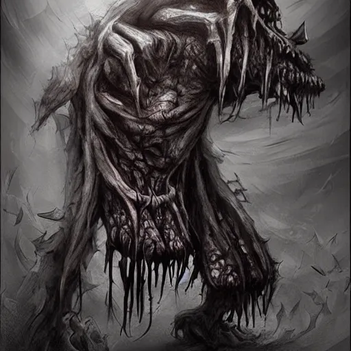 Prompt: scariest monster dark concept art