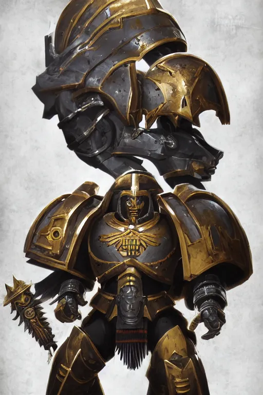 Image similar to armor portrait heros warhammer 4 0 k horus heresy fanart - the primarchs emperor by johannes helgeson animated with vfx concept artist & illustrator global illumination ray tracing hdr fanart arstation zbrush central hardmesh 8 k octane renderer comics stylized