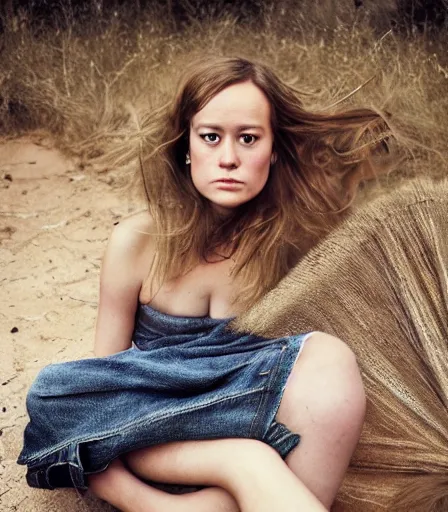 Image similar to a high quality, high detail, portrait photography of brie larson by annie leibovitz and kyle thompson