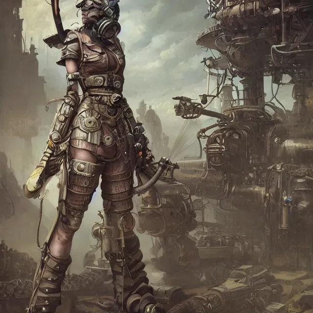 Prompt: dieselpunk warrior, industrial sci - fi, by mandy jurgens, ernst haeckel, james jean